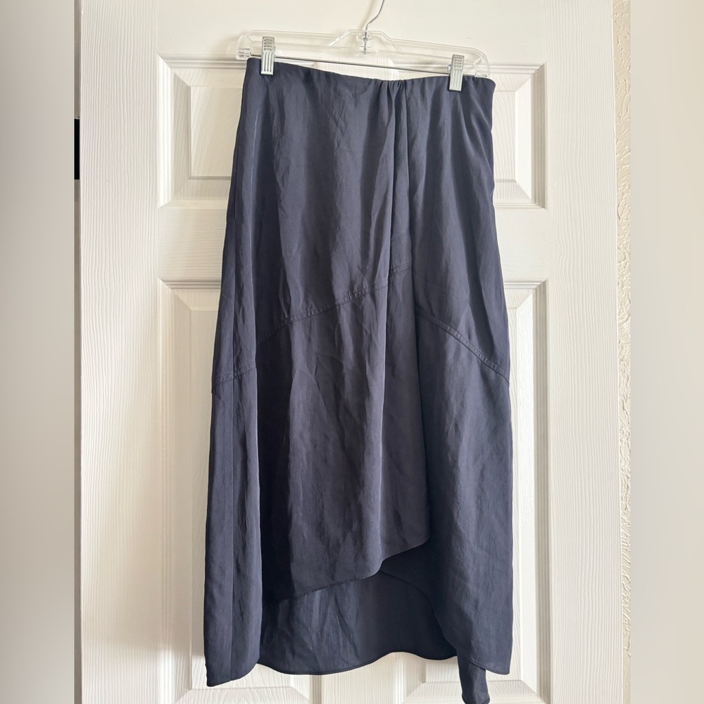 Vince Navy High-Low Skirt